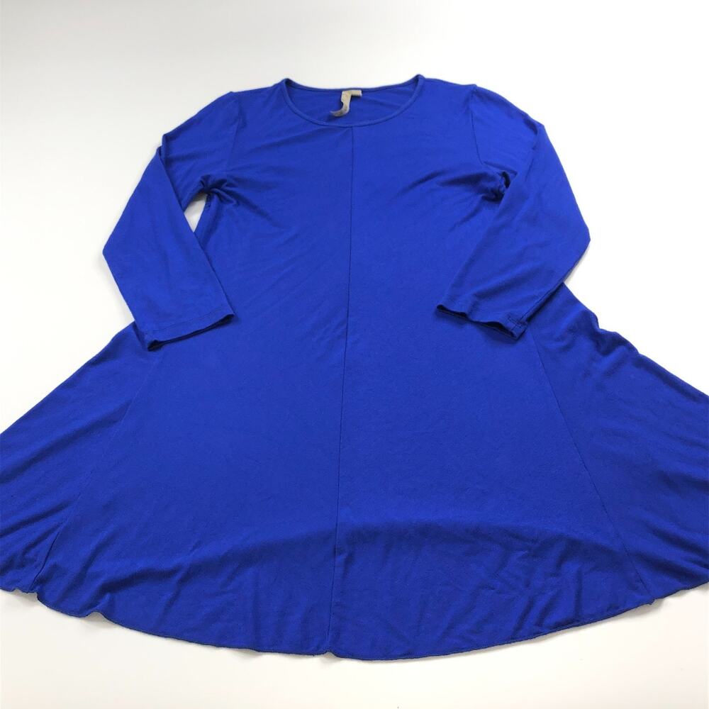 Comfy USA XS A-Line Women's Modal Mini Shirt Dress Blue Lagenlook